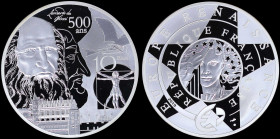 FRANCE: 10 Euro (2019) in silver (0,900) commemorating the Renaissance period of Europe. Accompanied by official case and CoA with no "0421". Maximum ...
