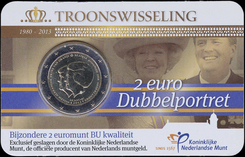 NETHERLANDS: 2 Euro (2013) in bi-metal commemorating the Abdication of Queen Bea...