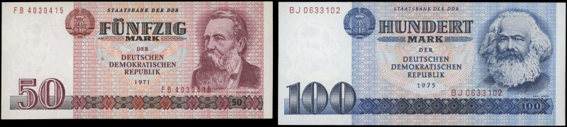 GERMANY / DEMOCRATIC REPUBLIC: Lot of 5 banknotes including 5 Mark (1975) + 10 M...