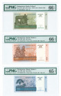 MADAGASCAR: Lot of three values including 100 Ariary + 200 Ariary + 500 Ariary (2004). WMK: Zebus head and electrotype value. Printed by BDF (without ...
