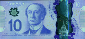CANADA: 10 Dollars (2013) in purple with portrait of Sir John Macdonald at center left. S/N: "FEY3330966". Signatures by Macklem and Carney. Printed b...