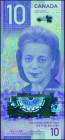 CANADA: 10 Dollars (2018) in purple on multicolor with Viola Desmond at center (vertical). S/N: "FTY3092492". Printed by CBNC (without imprint). (Pick...