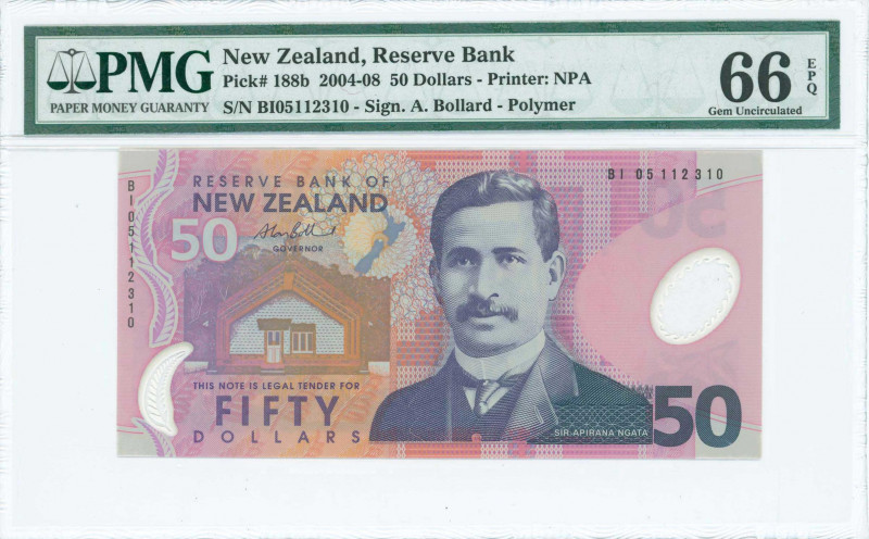 NEW ZEALAND: 50 Dollars (2005) in purple and multicolor with Sir Apirana Ngata a...