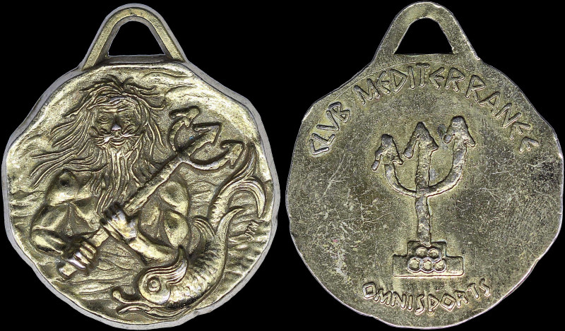 FRANCE: Bronze commemorative medal for the Club Mediterranee. Obv: God Poseidon....