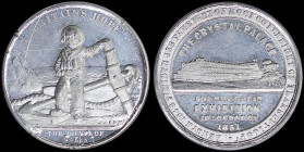 GREAT BRITAIN: Commemorative medal in white metal for the Great Exhibition of the Works of Industry of all Nations (London 1851). View of the Crystal ...