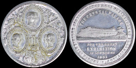 GREAT BRITAIN: Commemorative medal in white metal for the Great Exhibition of the Works of Industry of all Nations (London 1851). View of the Crystal ...