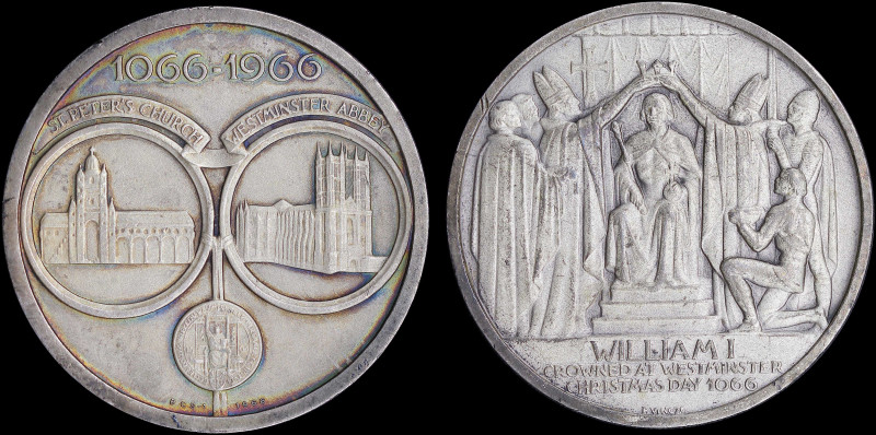 GREAT BRITAIN: Silver medal (0,999) commemorating William I and his corontaion i...