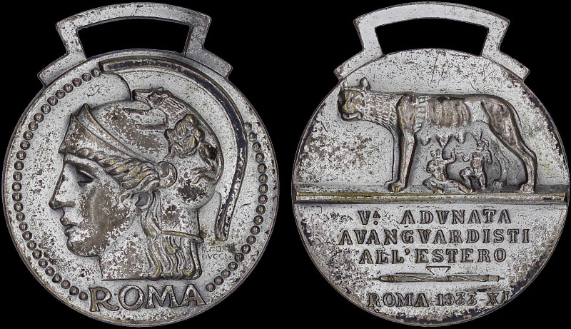 ITALY: Medal in silver plated brass commemorating the Gathering of the Avanguard...