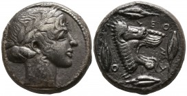 Sicily. Leontinoi 450-440 BC. Tetradrachm AR