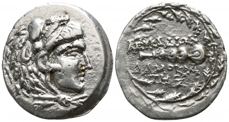Akarnania. Leukas. ΔΑΜΟΚΡΑΤΗΣ, magistrate 167 BC.
Drachm AR

20mm., 4,81g.
...