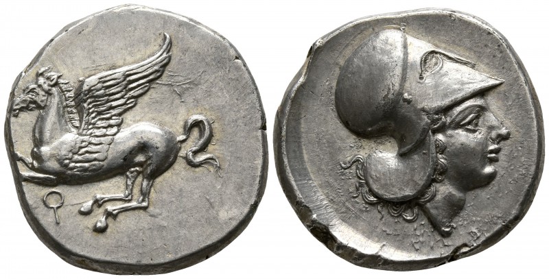 Corinthia. Corinth 405-345 BC.
Stater AR

20mm., 8,66g.

Pegasos flying lef...