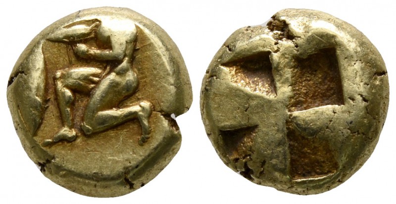 Mysia. Kyzikos 500-450 BC.
Hekte EL

8mm., 2,61g.

Nude male figure kneelin...
