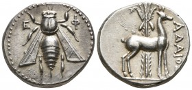 Ionia. Ephesos . ΑΔΑΙΟΣ (Adaios), magistrate 202-150 BC. Drachm AR