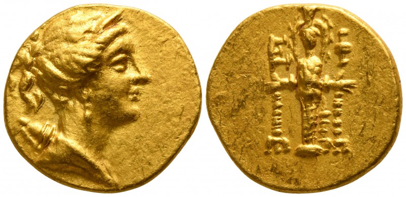 Ionia. Ephesos 155-140 BC.
Stater AV

19mm., 8,43g.

Draped bust of Artemis...
