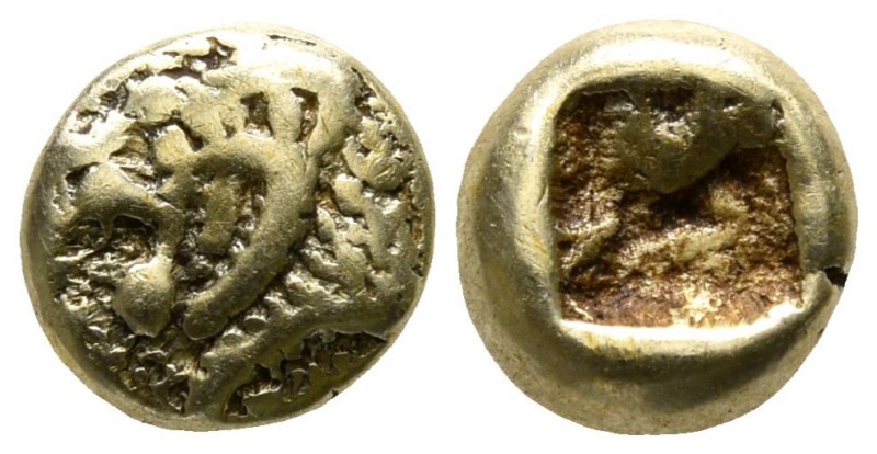 Kings of Lydia. Sardeis. Alyattes 610-560 BC.
Hemihekte EL

6mm., 1,13g.

T...