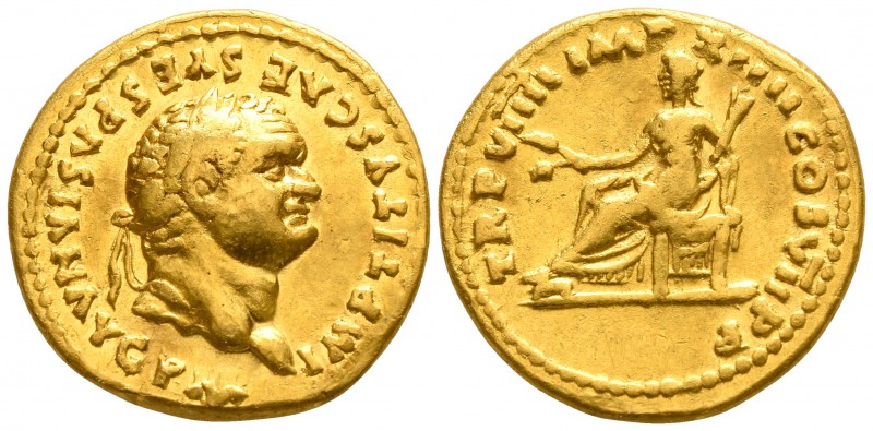 Titus AD 79-81. Rome
Aureus AV

17mm., 7,10g.

IMP TITVS CAES VESPASIAN AVG...