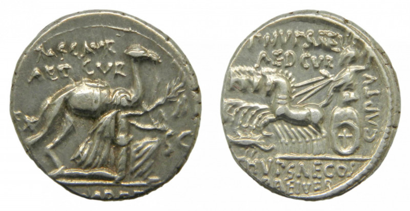 República Romana. Monederos M. Aemilius Scaurus y Pub. Plautius Hypsaeus (58 aC)...