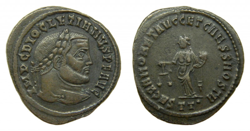 Diocleciano (284-305). Follis. AE. Ticinum (Italia). Anv.: IMP C DIOCLETIANVS P ...