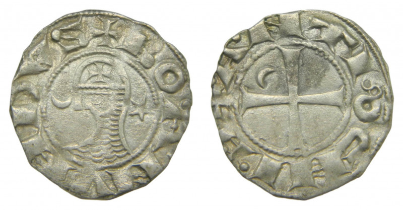 CRUZADAS. Principado de Antioquia. Bohemundo III (1163-1201). Dinero. Anv.: +BOA...