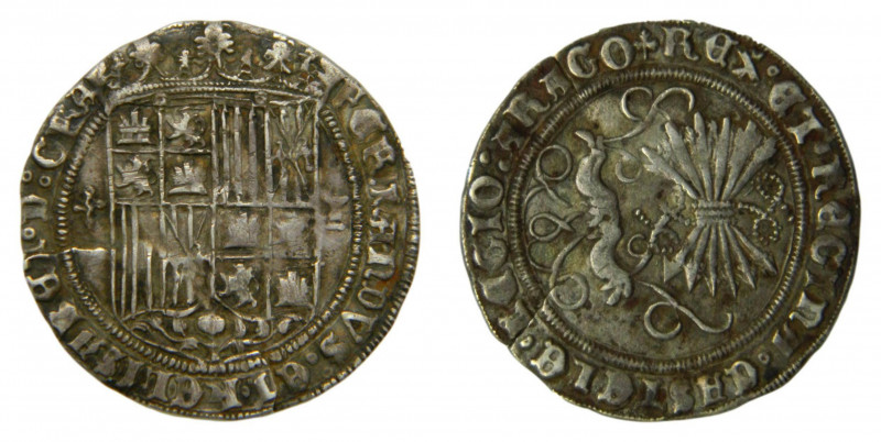 CASTILLA Y LEÓN. A nombre de los Reyes Católicos (1492-1566). 1 Real. AR. Toledo...