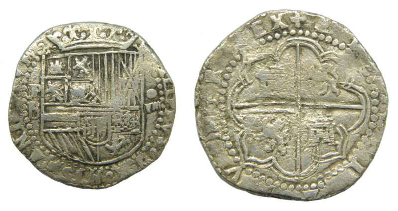 AMÉRICA. Felipe II (1556-1598). 8 Reales. AR. s/f. Potosí. Ensayador B. 26,35 g....