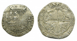 AMÉRICA. Felipe II (1556-1598). 8 Reales. AR. s/f. Potosí. Ensayador B. 26,35 g. AC 672.
bc+