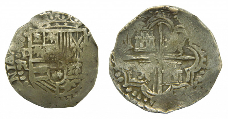 AMÉRICA. Felipe II (1556-1598). 8 Reales. AR. s/f. Potosí. Ensayador R. 26,39 g....