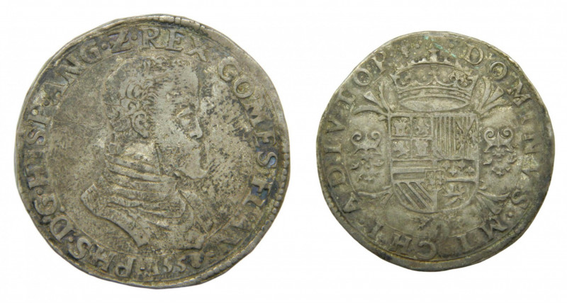 PAISES BAJOS. Condado de Flandes. Felipe II (1556-1598). 1 Escudo Felipe. AR. 15...