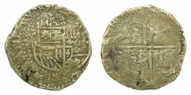 AMÉRICA. Felipe IV (1621-1665). 8 Reales. AR. Fecha no visible. Potosí. Ensayador TR (1637-1643). 27,17 g. AC tipo 321. Repintada. 
mbc