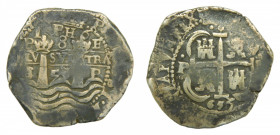 AMÉRICA. Felipe IV (1621-1665). 8 Reales. AR. 1653. Potosí. Ensayador E. IPH6 bajo la corona. 26,56 g. AC 1502. Muy Escasa.
mbc+