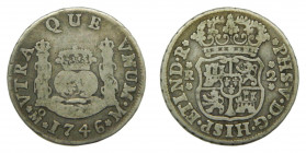 ESPAÑA. Felipe V (1700-1746). 1746 M. 2 reales. México. (AC 836). 6,32 g. AR. 
bc