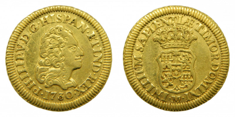 ESPAÑA. Felipe V (1700-1746). 1730. M. 1 escudo. Madrid. (AC 1712).(Cal. 484). A...