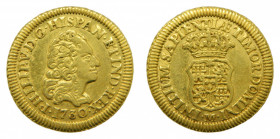 ESPAÑA. Felipe V (1700-1746). 1730. M. 1 escudo. Madrid. (AC 1712).(Cal. 484). Au 3,31 g. Sín indicación de valor ni ensayador. Muy bonito. 
mbc+/ebc...