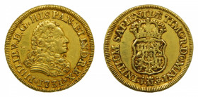 ESPAÑA. Felipe V (1700-1746). 1731 JF. 2 escudos. Madrid. (AC 1866) Ensayadores de tamaño reducido. 6,78 gr Au. Sin indicación de valor. Ensayador F a...