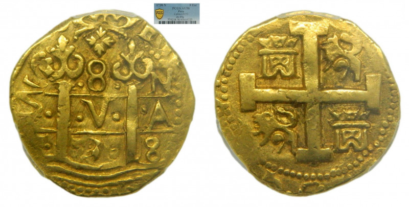 AMÉRICA. Felipe V (1700-1746). Lima. 8 escudos. 1738. Ensayador N (AC 2153)(Cal....