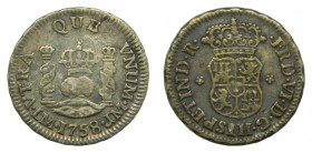 AMÉRICA. Fernando VI (1746-1759). 1758 JM. 1/2 real. Lima. (AC 61). Columnario.
bc+