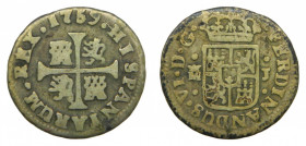 ESPAÑA. Fernando VI (1746-1759). 1759 J. 1/2 real. Madrid. (AC 77) 1,31 gr AR.
bc