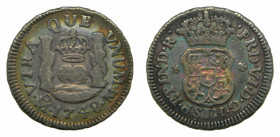 AMÉRICA. Fernando VI (1746-1759). 1748 M. 1/2 real. México. Columnario (AC 81) 1,6 gr AR. Patina. Rayitas
mbc