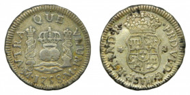 AMÉRICA. Fernando VI (1746-1759). 1758 M. 1/2 real. México. Columnario (AC 97)Corona real e Imperial sobre las columnas.
mbc
