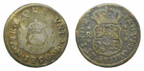 AMÉRICA. Fernando VI (1746-1759). 1750 M. 1 real. México. Columnario (AC 189) 3,05 g AR. rayitas
bc-