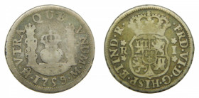 AMÉRICA. Fernando VI (1746-1759). 1759 M. 1 real. México. Columnario (AC 203) 3,19 g AR.
bc-