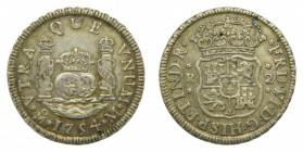 AMÉRICA. Fernando VI (1746-1759). 1754 M. 2 reales. México. Columnario (AC 295) 6,79 g AR. Muy bonita.
mbc+/ebc-