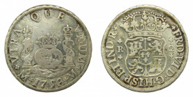 AMÉRICA. Fernando VI (1746-1759). 1758 M. 2 reales. México. Columnario (AC 304) 6,65 g AR.
mbc-