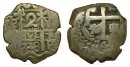 AMÉRICA. Fernando VI (1746-1759). 1748 q. 2 reales. Potosí. (AC 314) 6,44 g AR. Doble fecha.
mbc+