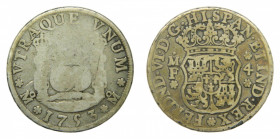 AMÉRICA. Fernando VI (1746-1759). 1753 MF 4 reales. México. Columnario (AC 387) 12,8 g AR.
bc-