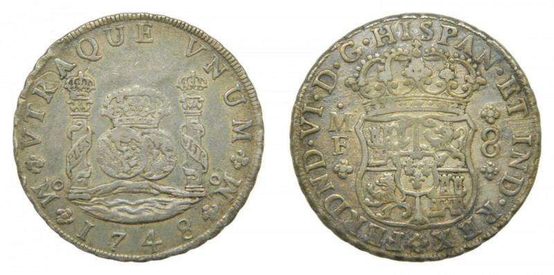 AMÉRICA. Fernando VI (1746-1759). 1748 MF 8 reales. México. Columnario (AC 471) ...