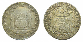 AMÉRICA. Fernando VI (1746-1759). 1749 MF 8 reales. México. Columnario (AC 473) 26,9 g AR.
mbc