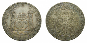 AMÉRICA. Fernando VI (1746-1759). 1757 MM 8 reales. México. Columnario (AC 493) 26,81 g AR. Patina
mbc+