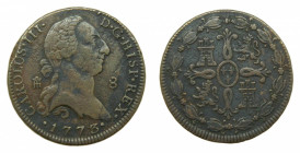 ESPAÑA. Carlos III (1759-1788). 1773 Segovia. 8 maravedís (AC 70) 11,4 gr Golpecito en canto.
bc+
