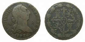 ESPAÑA. Carlos III (1759-1788). 1776 Segovia. 8 maravedís (AC 73) 11,8 g
bc